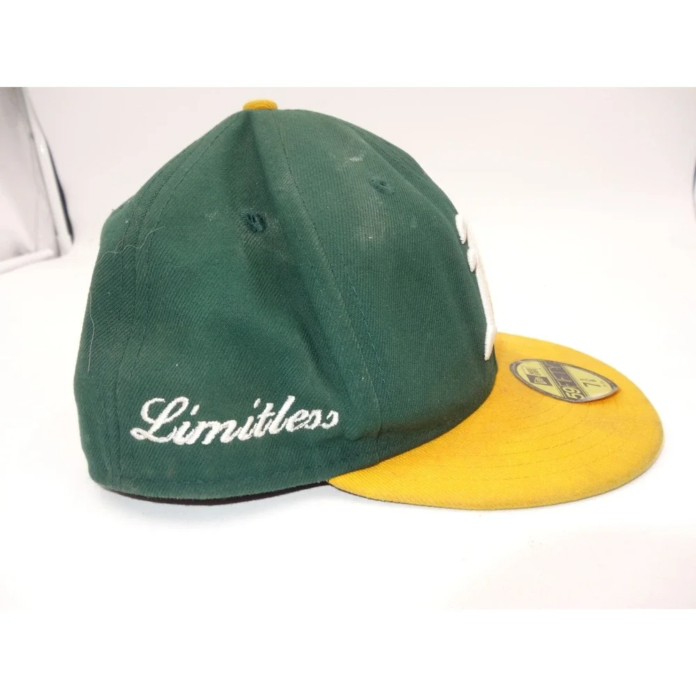 New Era 59FIFTY Oakland Athletics A's Fitted Hat Green Yellow Size 7 3/8